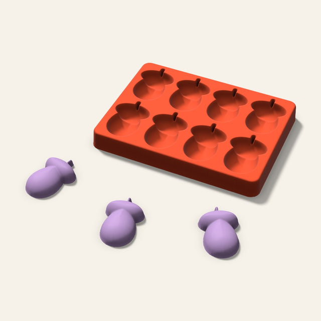 Acorn Wax Melt Mold, 2 Inch, 8 Cavity, 3D render