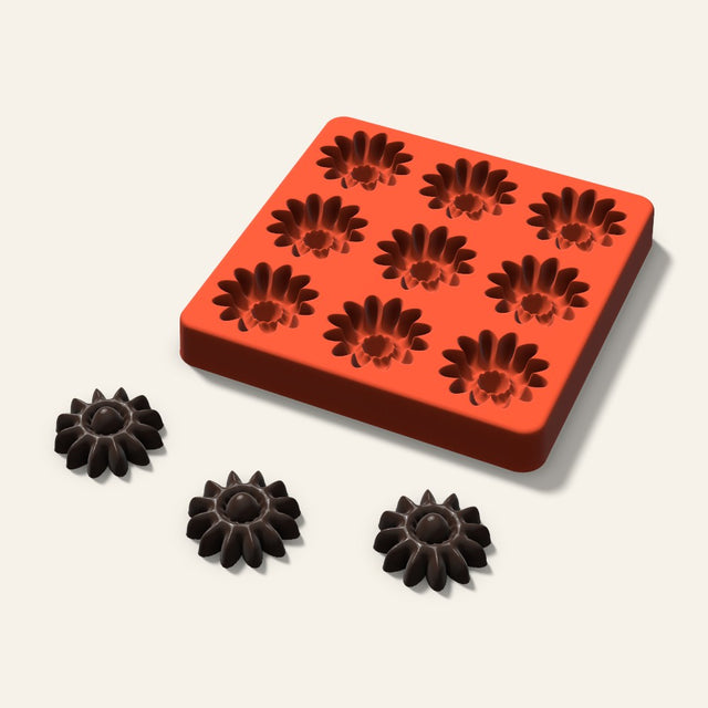 Daisy Chocolate Mold, 1.5 Inch, 9 Cavity, 3D render