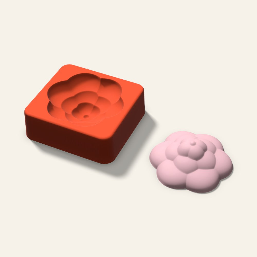 Rosette Soap Mold, 2.5 Inch, 3D render
