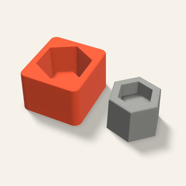 Hexagon Tealight Holder Mold, 2.5 Inch, 3D render