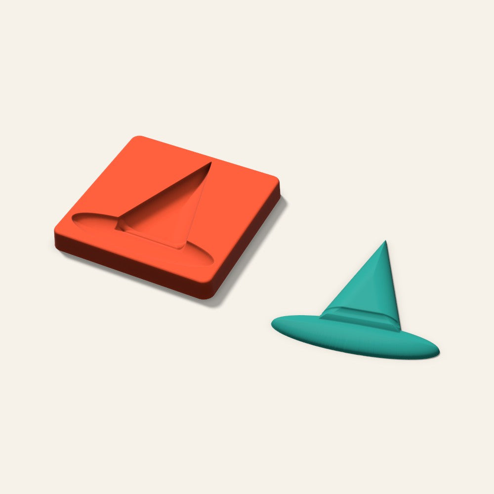 Witch Hat Freshie Mold, 5 Inch, 3D render