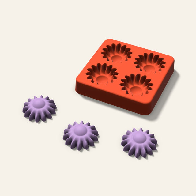Sunflower Wax Melt Mold, 1.5 Inch, 4 Cavity, 3D render