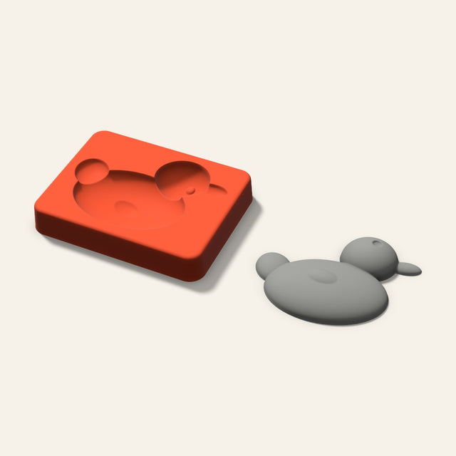 Duck Plaster Ornament Mold, 3.5 Inch, 3D render