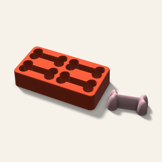 Dog Bone Soap Mold, 2.5 Inch, 4 Cavity, 3D render