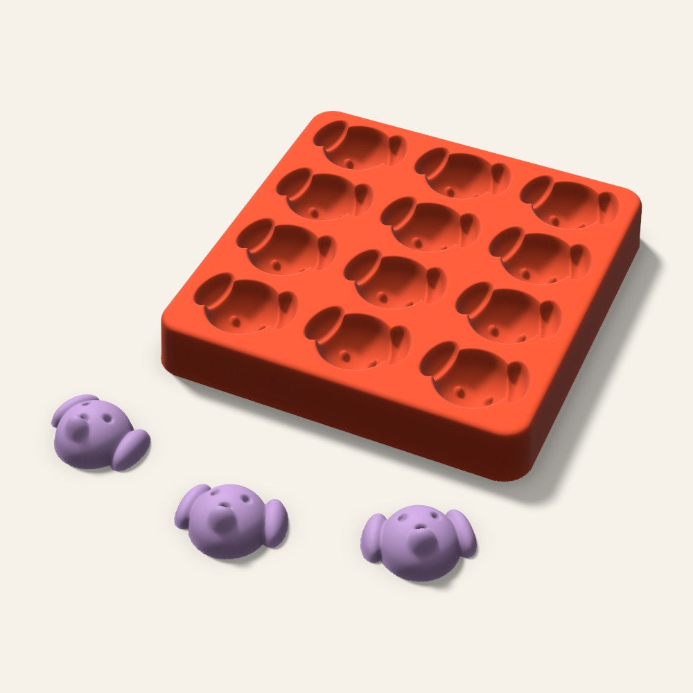 Dog Wax Melt Mold, 1.5 Inch, 12 Cavity, 3D render