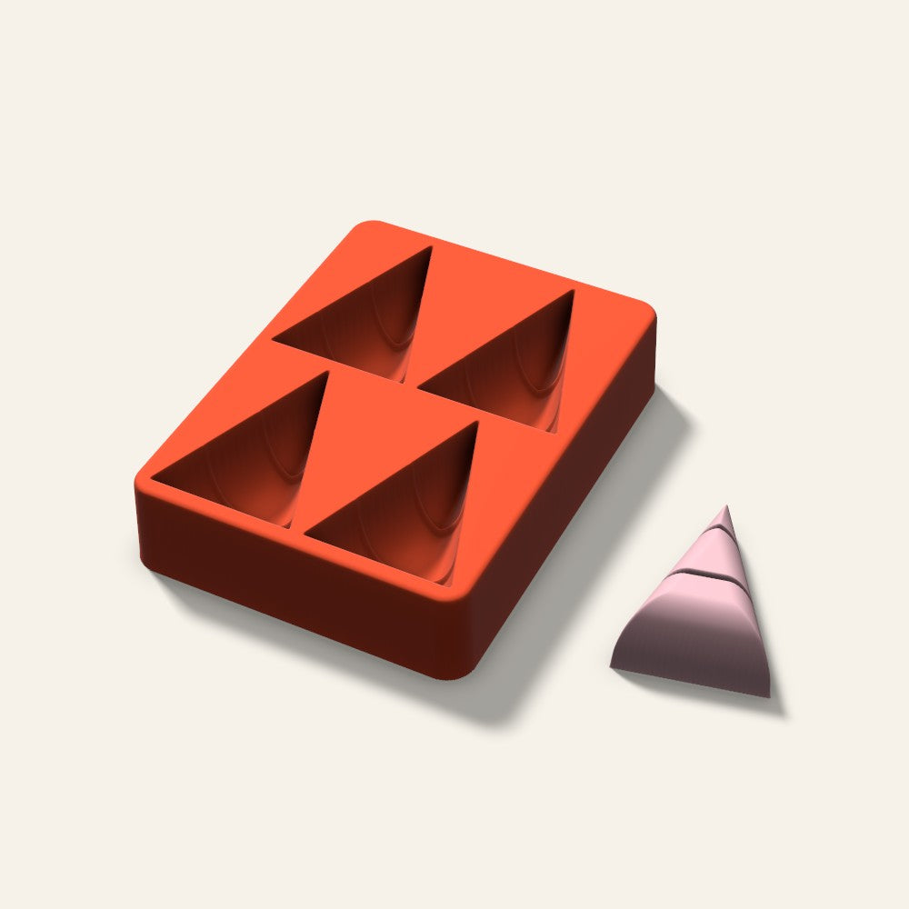 Candy Corn Soap Mold, 2.5 Inch, 4 Cavity, 3D render