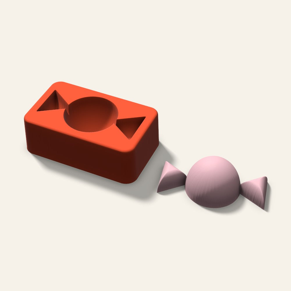 Wrapped Candy Soap Mold, 3 Inch, 3D render