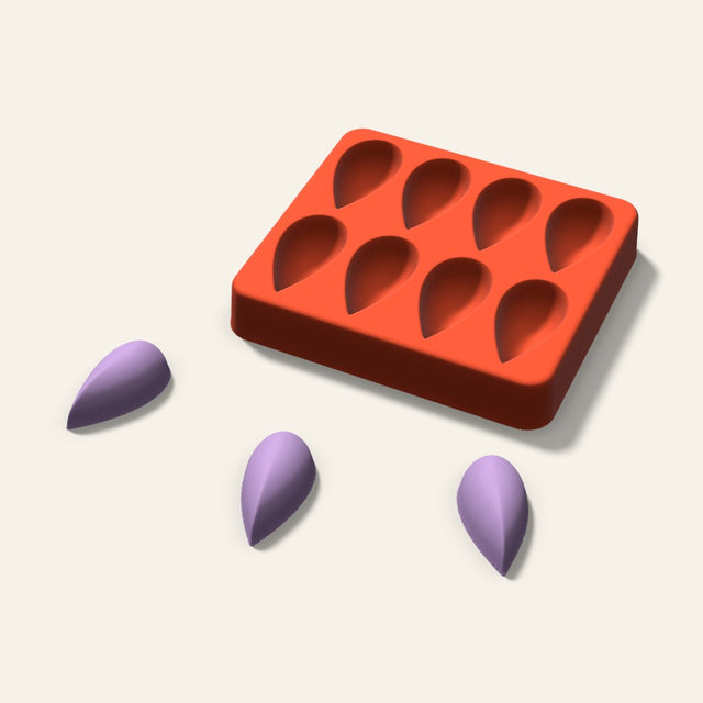 Teardrop Wax Melt Mold, 1.5 Inch, 8 Cavity, 3D render