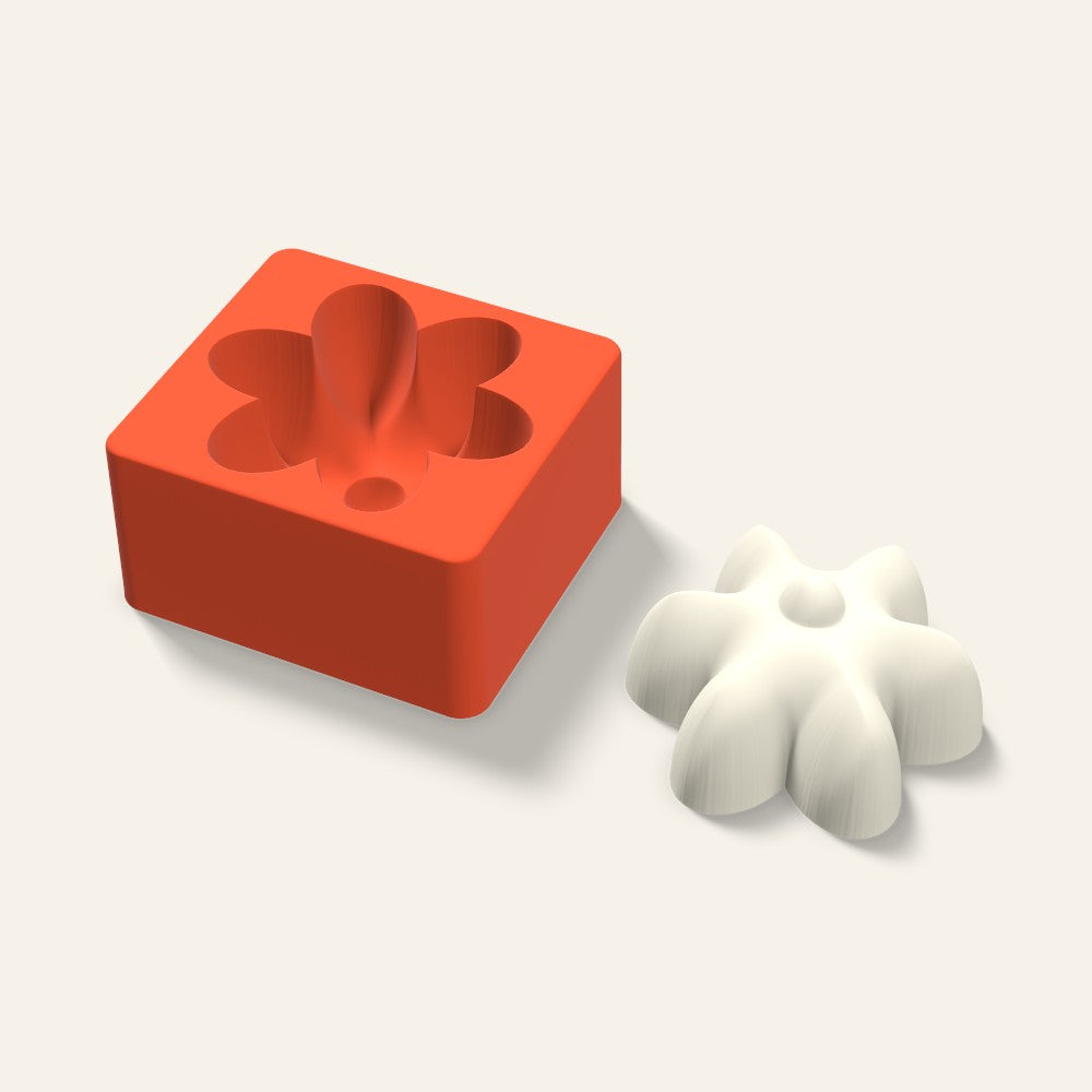 Blossom Candle Mold, 4 x 2 Inch, 3D render