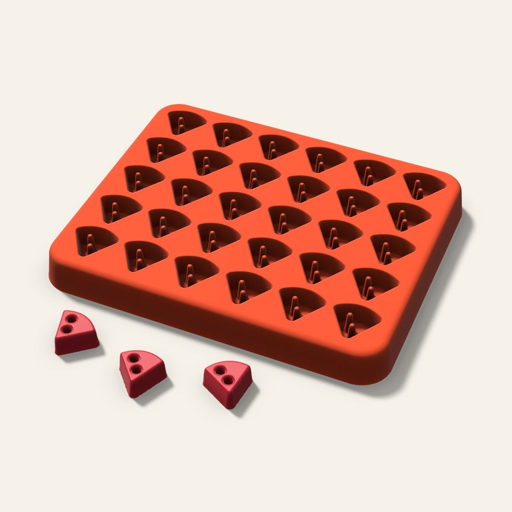Pizza Slice Gummy Mold, 0.5 Inch, 30 Cavity, 3D render