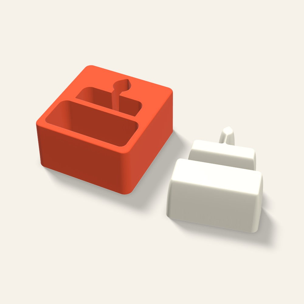 Birthday Cake Candle Mold, 4 x 2 Inch, 3D render