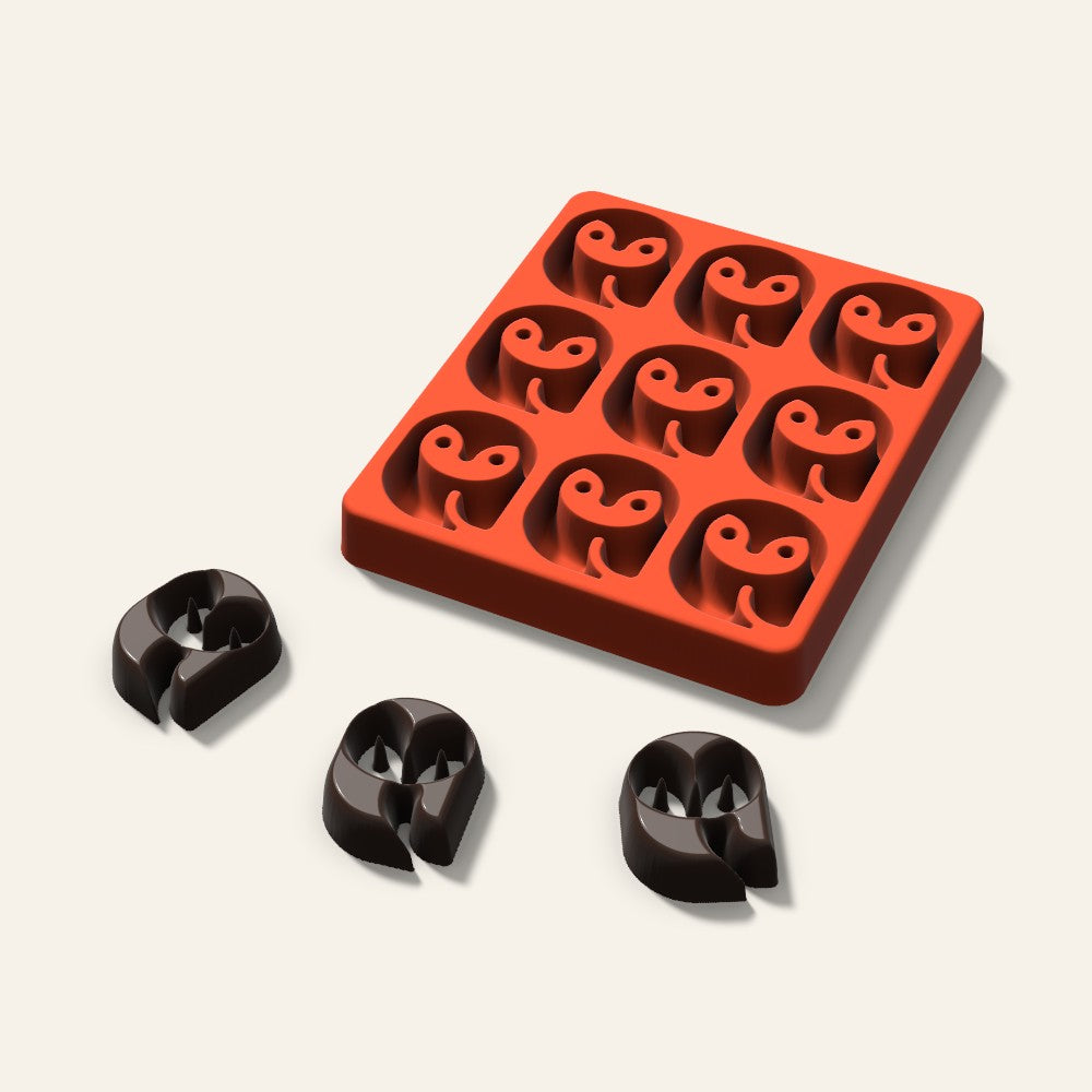 Owl Chocolate Mold, 1.75 Inch, 9 Cavity, 3D render