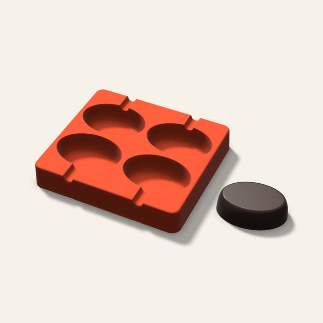 Oval Cakesicle Mold, 2.5 Inch, 4 Cavity, 3D render