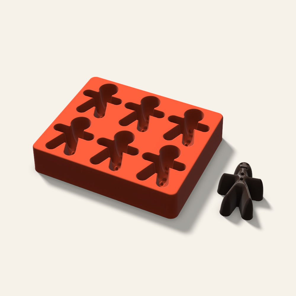 Gingerbread Mini Cake Mold, 2.5 Inch, 6 Cavity, 3D render