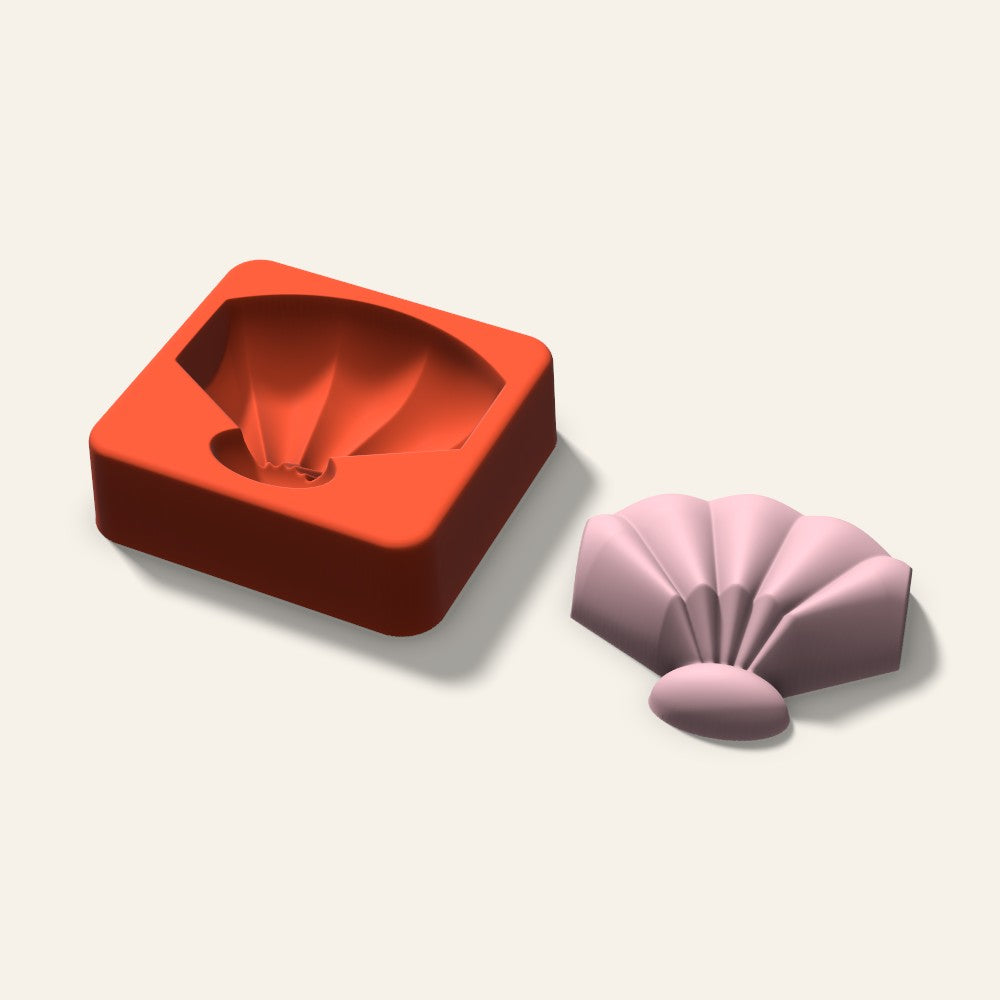 Shell Soap Mold, 2.5 Inch, 3D render