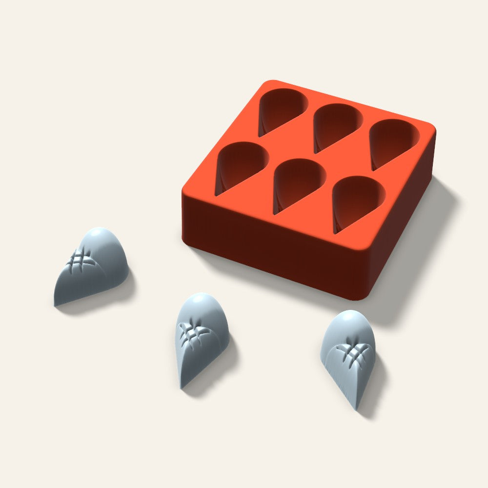 Ice Cream Cone Ice Mold, 2 Inch, 6 Cavity, 3D render