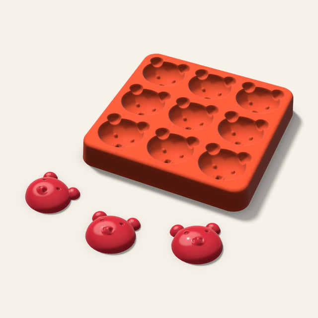 Pig Candy Mold, 1 Inch, 9 Cavity, 3D render
