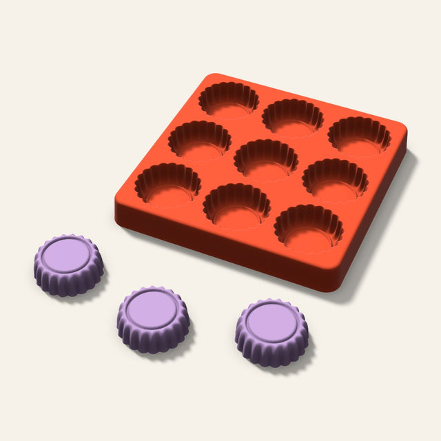 Sandwich Cookie Wax Melt Mold, 1.5 Inch, 9 Cavity, 3D render