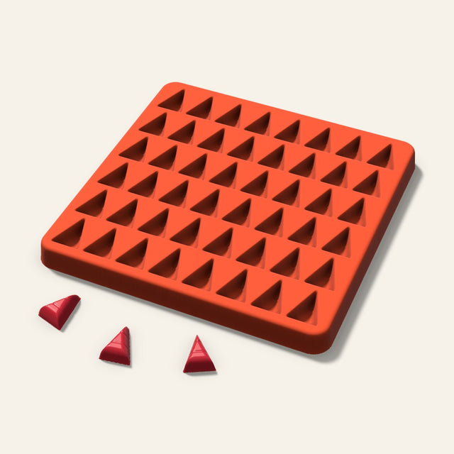 Candy Corn Gummy Mold, 0.75 Inch, 48 Cavity, 3D render