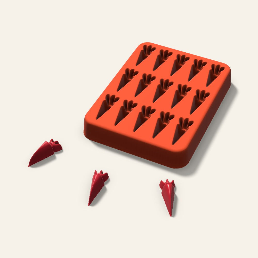 Carrot Candy Mold, 1 Inch, 15 Cavity, 3D render