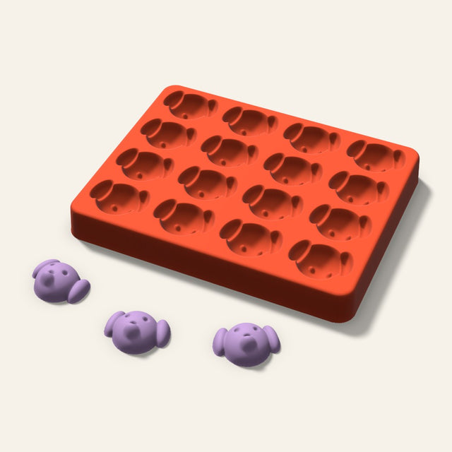 Dog Wax Melt Mold, 1.5 Inch, 16 Cavity, 3D render