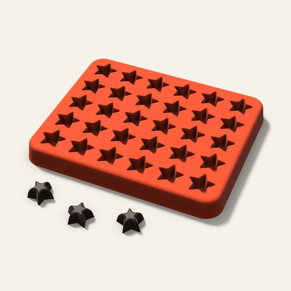 Star Gummy Mold, 0.5 Inch, 30 Cavity, 3D render