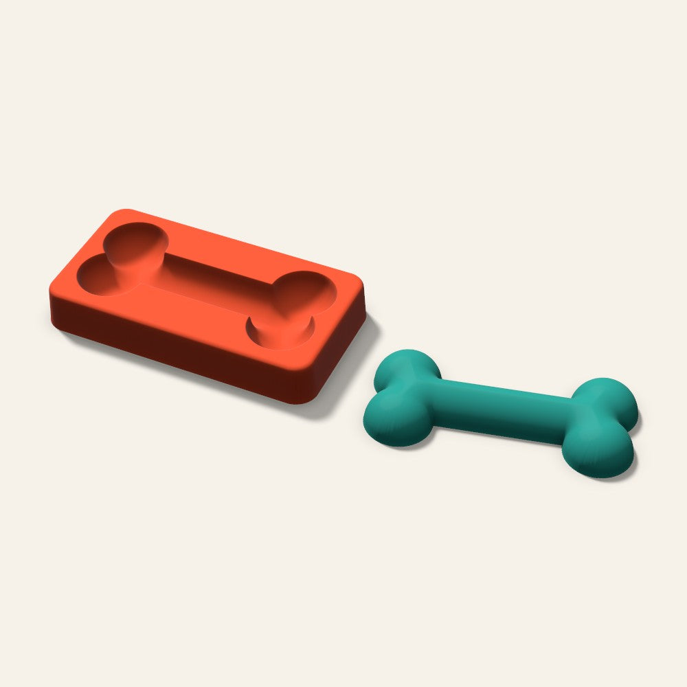 Dog Bone Freshie Mold, 4 Inch, 3D render