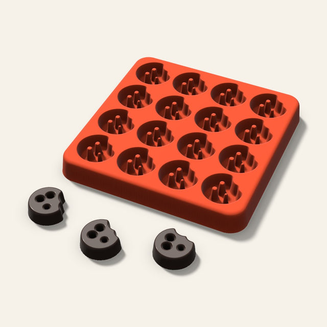 Cookie Bite Gummy Mold, 0.75 Inch, 16 Cavity, 3D render