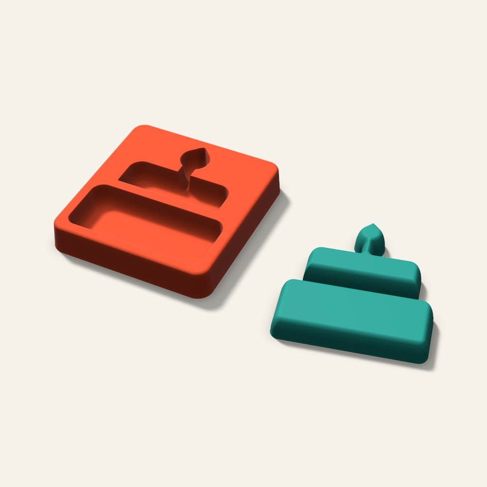 Birthday Cake Freshie Mold, 3.5 Inch, 3D render