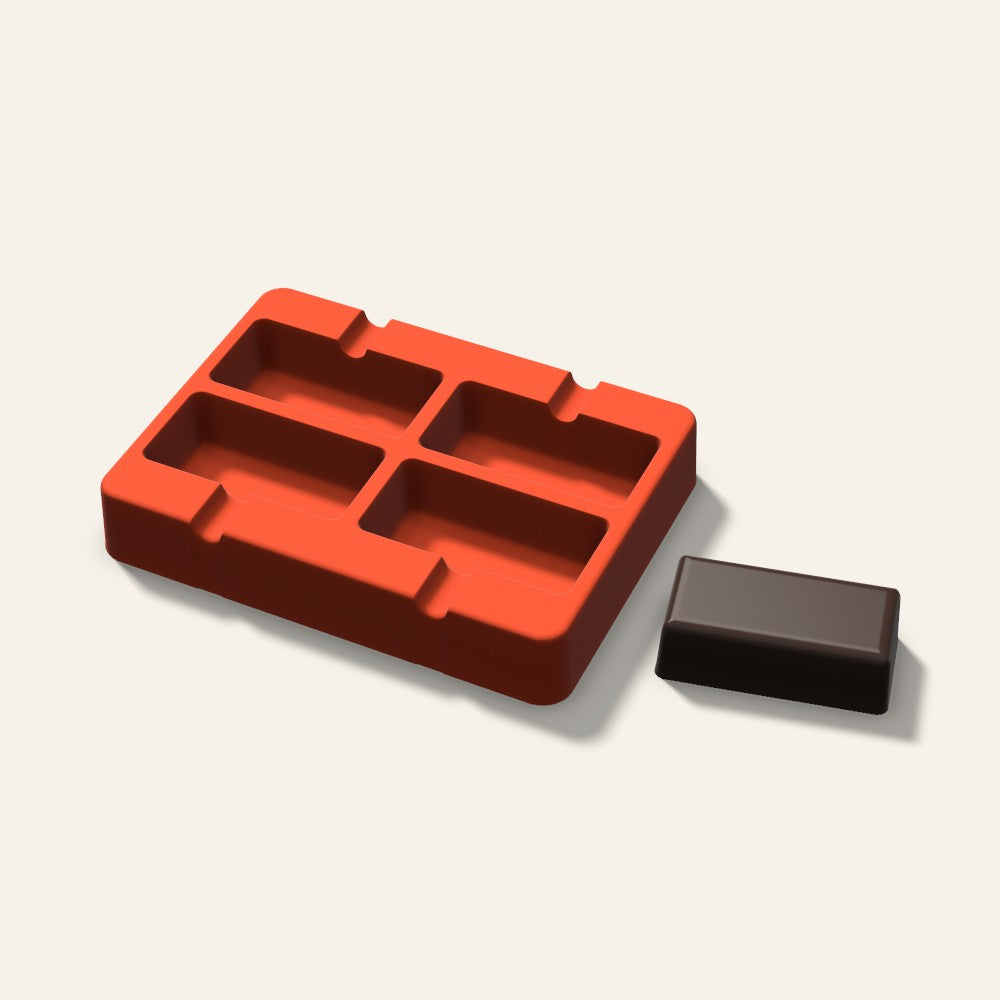 Rectangle Cakesicle Mold, 2.5 Inch, 4 Cavity, 3D render