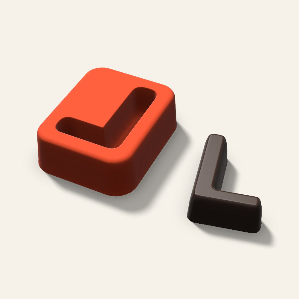Letter L Mold, 1.5 Inch, 3D render
