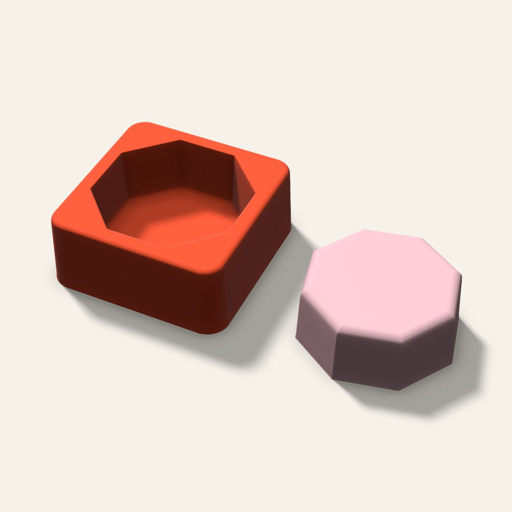 Octagon Soap Mold, 2.5 Inch, 3D render