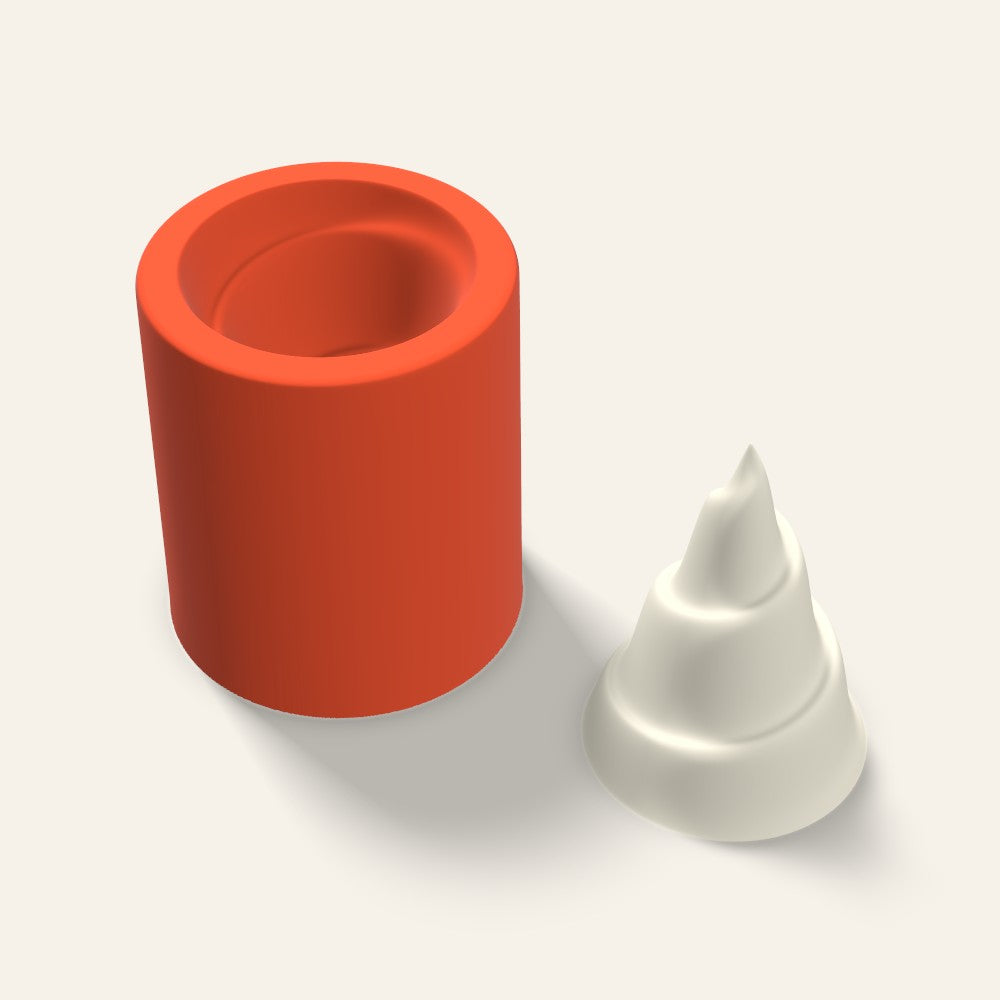 Spiral Tree Candle Mold, 3 Inch, 3D render