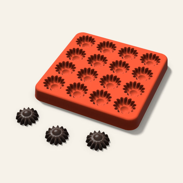 Sunflower Gummy Mold, 0.75 Inch, 16 Cavity, 3D render