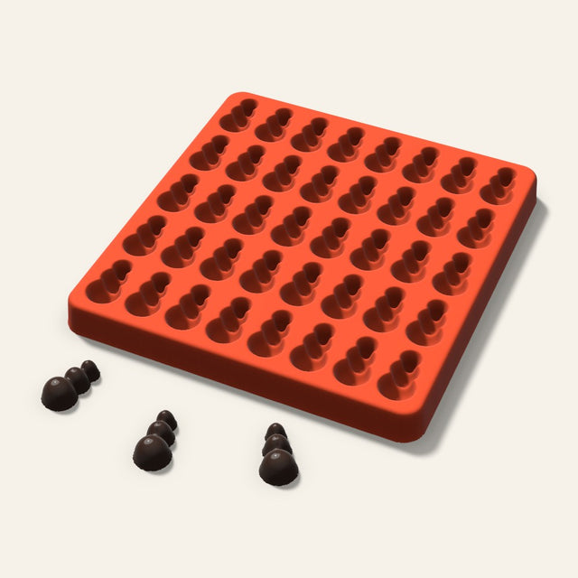 Snowman Candy Mold, 1 Inch, 40 Cavity, 3D render