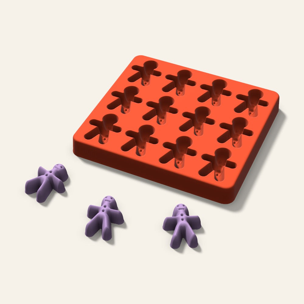 Gingerbread Wax Melt Mold, 1.5 Inch, 12 Cavity, 3D render