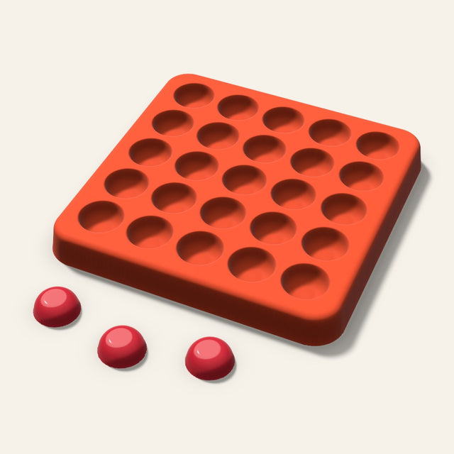 Macaron Candy Mold, 0.5 Inch, 25 Cavity, 3D render