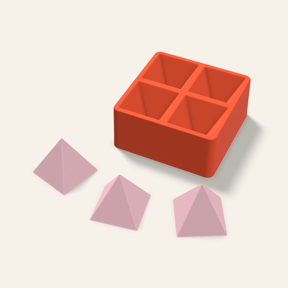 Pyramid Soap Mold, 3 Inch, 4 Cavity, 3D render