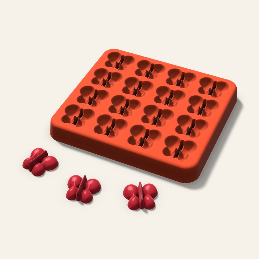 Butterfly Gummy Mold, 0.75 Inch, 16 Cavity, 3D render
