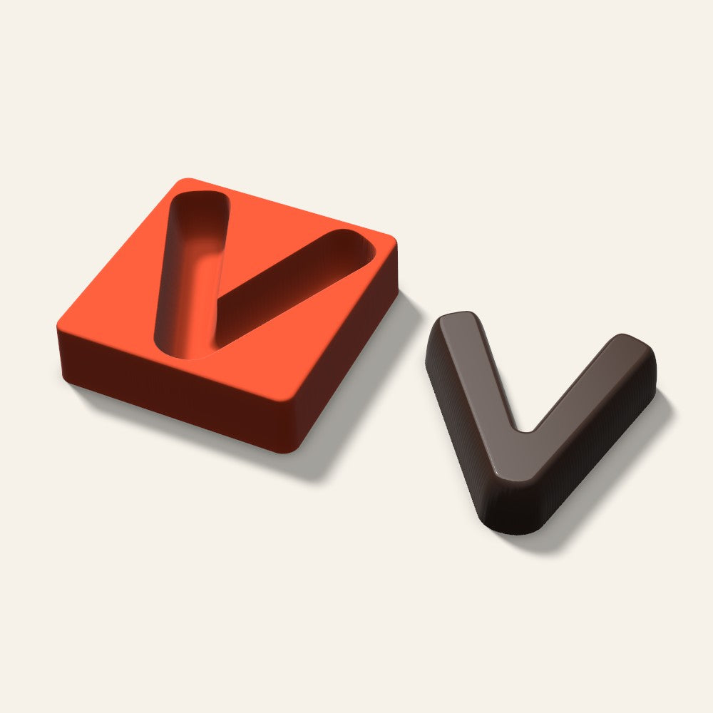 Letter V Mold, 5 Inch, 3D render