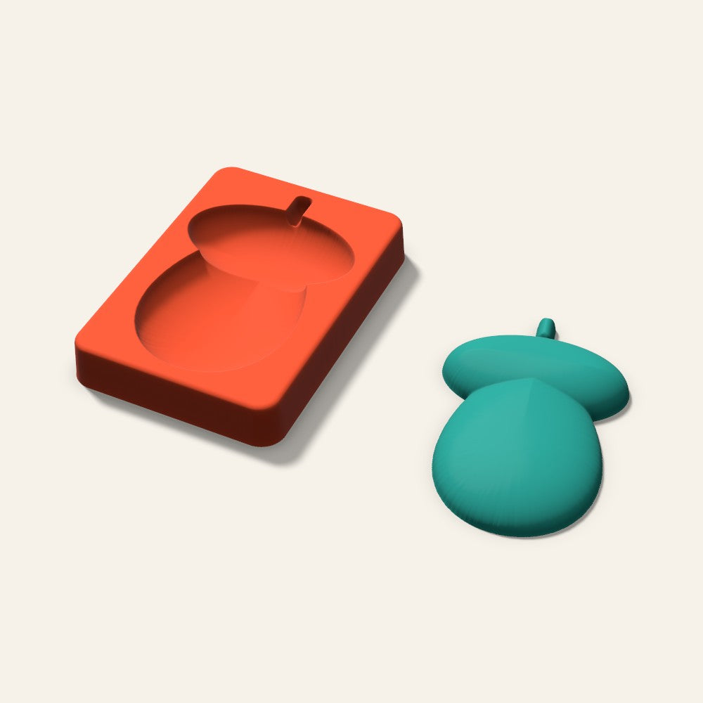 Acorn Freshie Mold, 4 Inch, 3D render