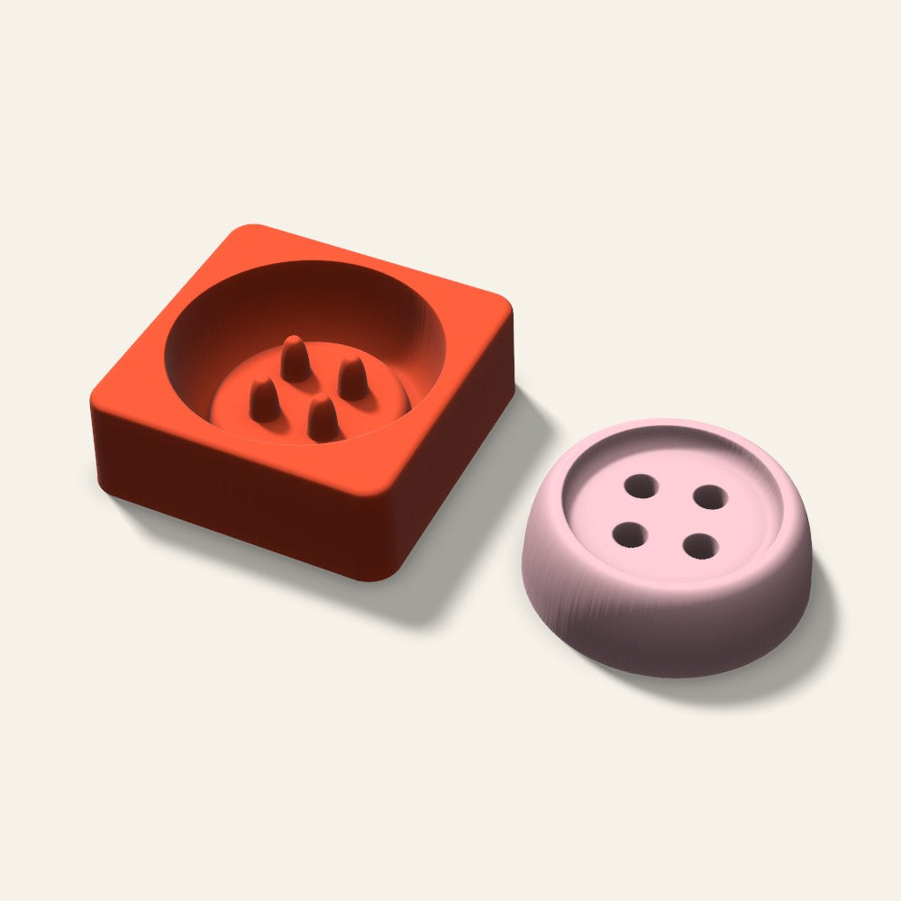 Button Soap Mold, 3 Inch, 3D render