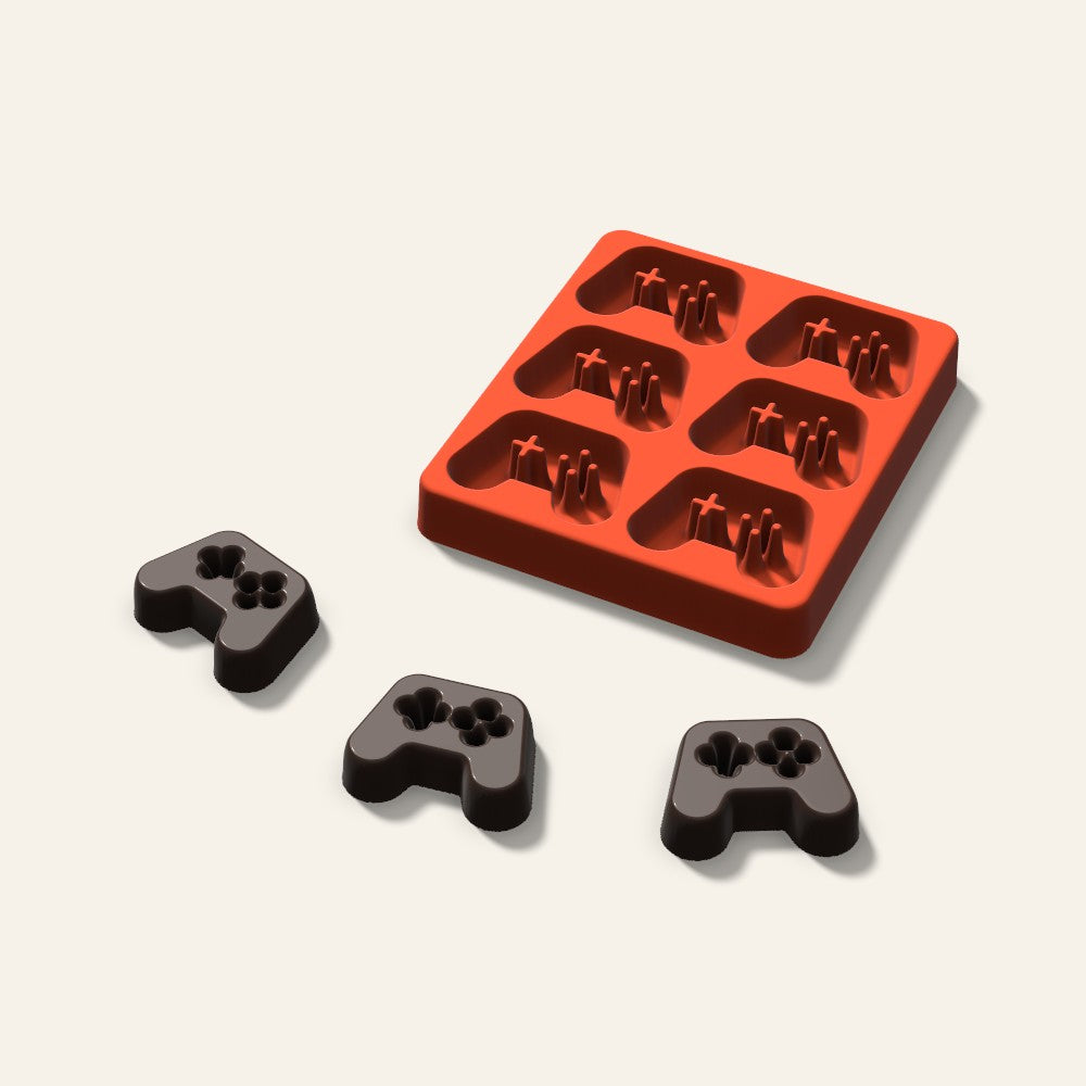 Game Controller Chocolate Mold, 2 Inch, 6 Cavity, 3D render