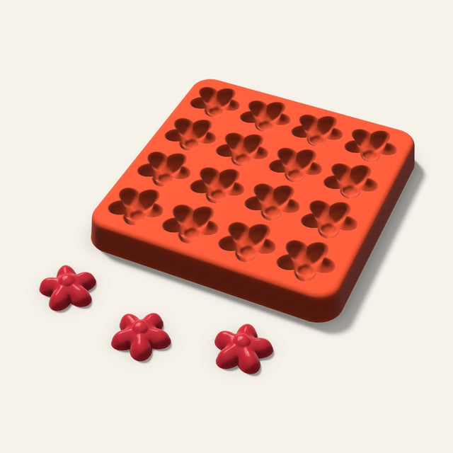 Flower Gummy Mold, 0.75 Inch, 16 Cavity, 3D render