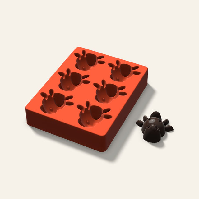 Cow Mini Cake Mold, 2.5 Inch, 6 Cavity, 3D render