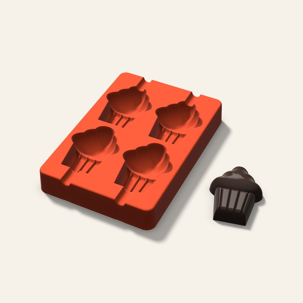 Cupcake Cakesicle Mold, 2.5 Inch, 4 Cavity, 3D render