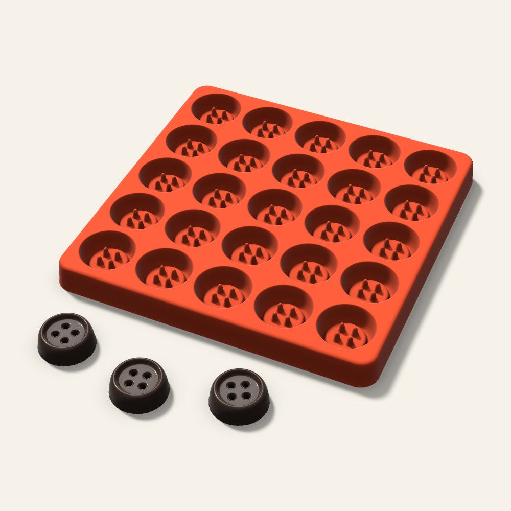 Button Candy Mold, 1 Inch, 25 Cavity, 3D render