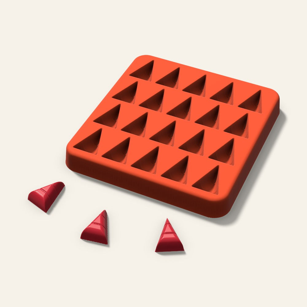 Candy Corn Gummy Mold, 0.75 Inch, 20 Cavity, 3D render