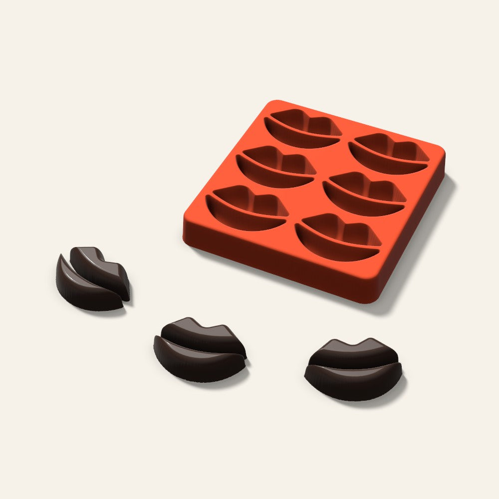Lips Chocolate Mold, 2 Inch, 6 Cavity, 3D render