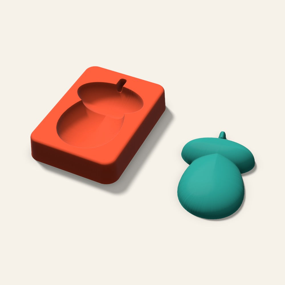 Acorn Freshie Mold, 3 Inch, 3D render